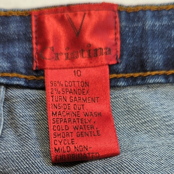 Elegant Blue Skinny Jeans with Crystal Accents - Picture 4 of 12